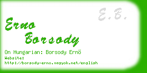 erno borsody business card